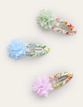 3 Pack Hair Clips-Multi Floral