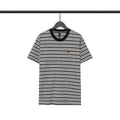 CHH Chrome Heart T Shirts Poison Home Stripe Jacquard Embroidery Short Sleeve Couple T-Shirt