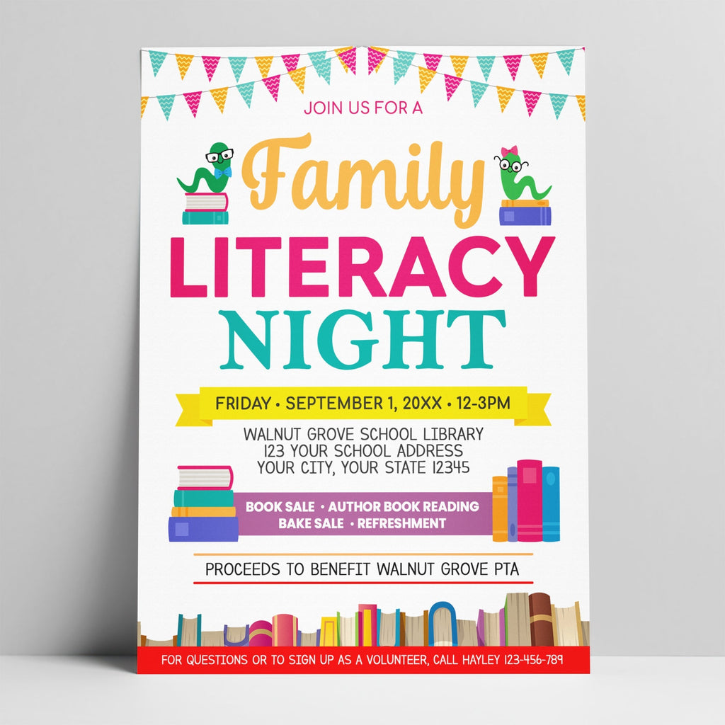 DIY Editable Family Math Night Flyer, Customizable PTO PTA Family School Math Flyer Printable