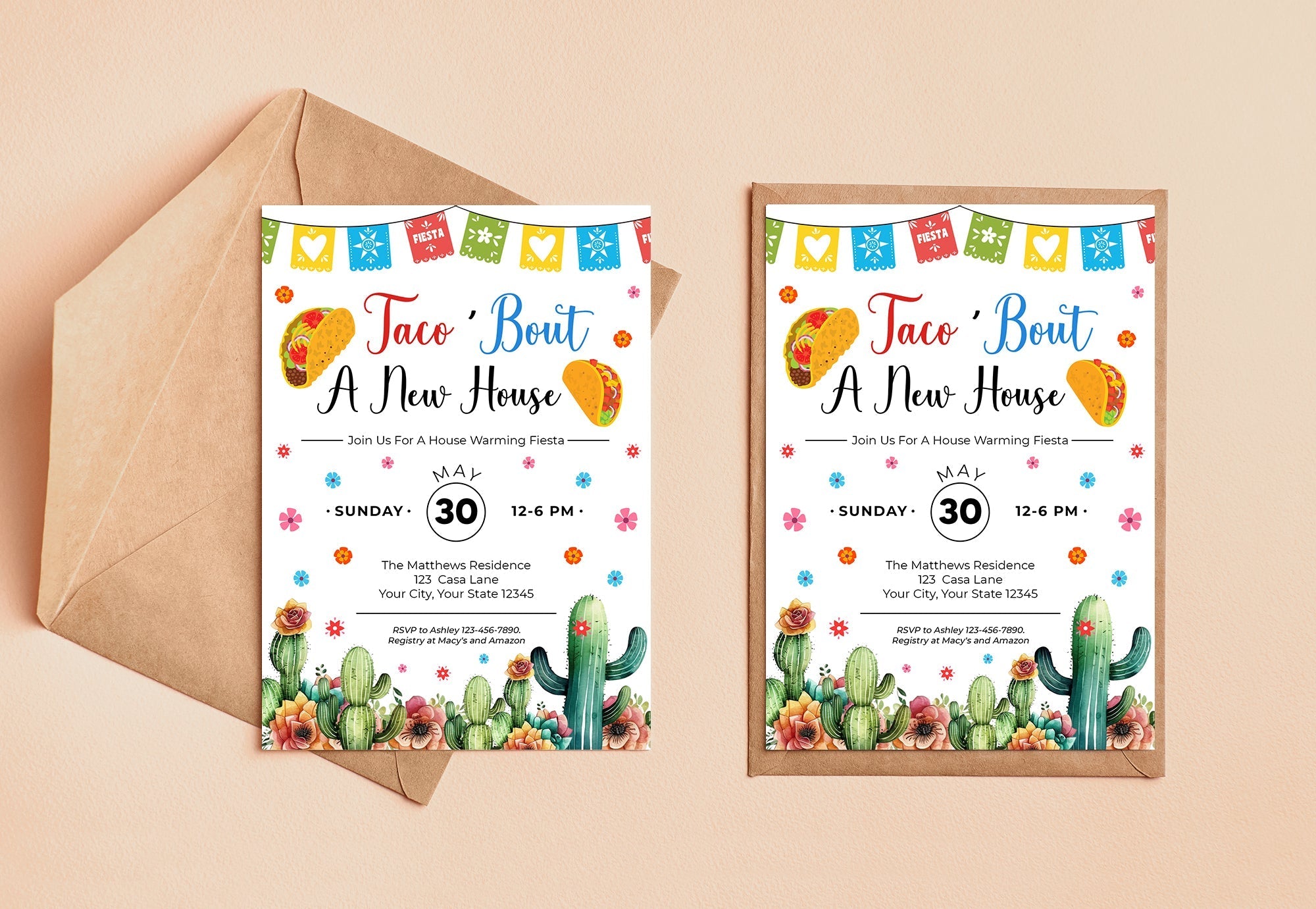Customizable Taco Bout A New House Invitation | Fiesta Themed House Warming Invite Template