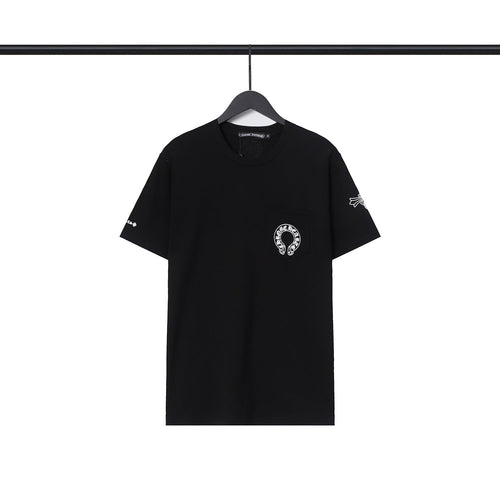 CHH Chrome Heart T Shirts Chrome Hearts Cross Sanskrit Print Short Sleeve Crew Neck T-Shirt
