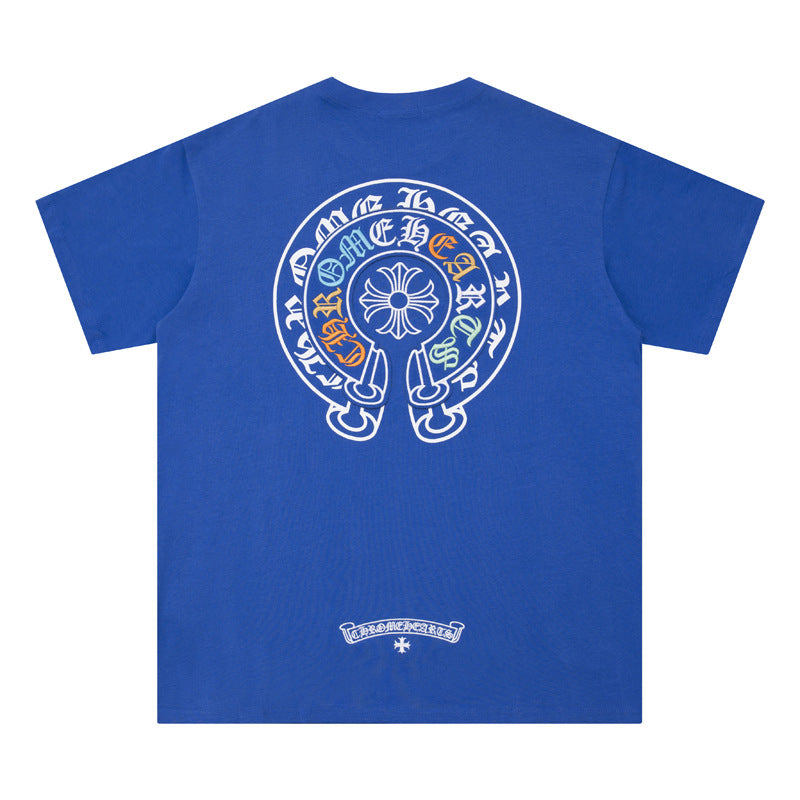 CHH Chrome Heart T Shirts Horseshoe Patch Embroidery Short Sleeve T-Shirt