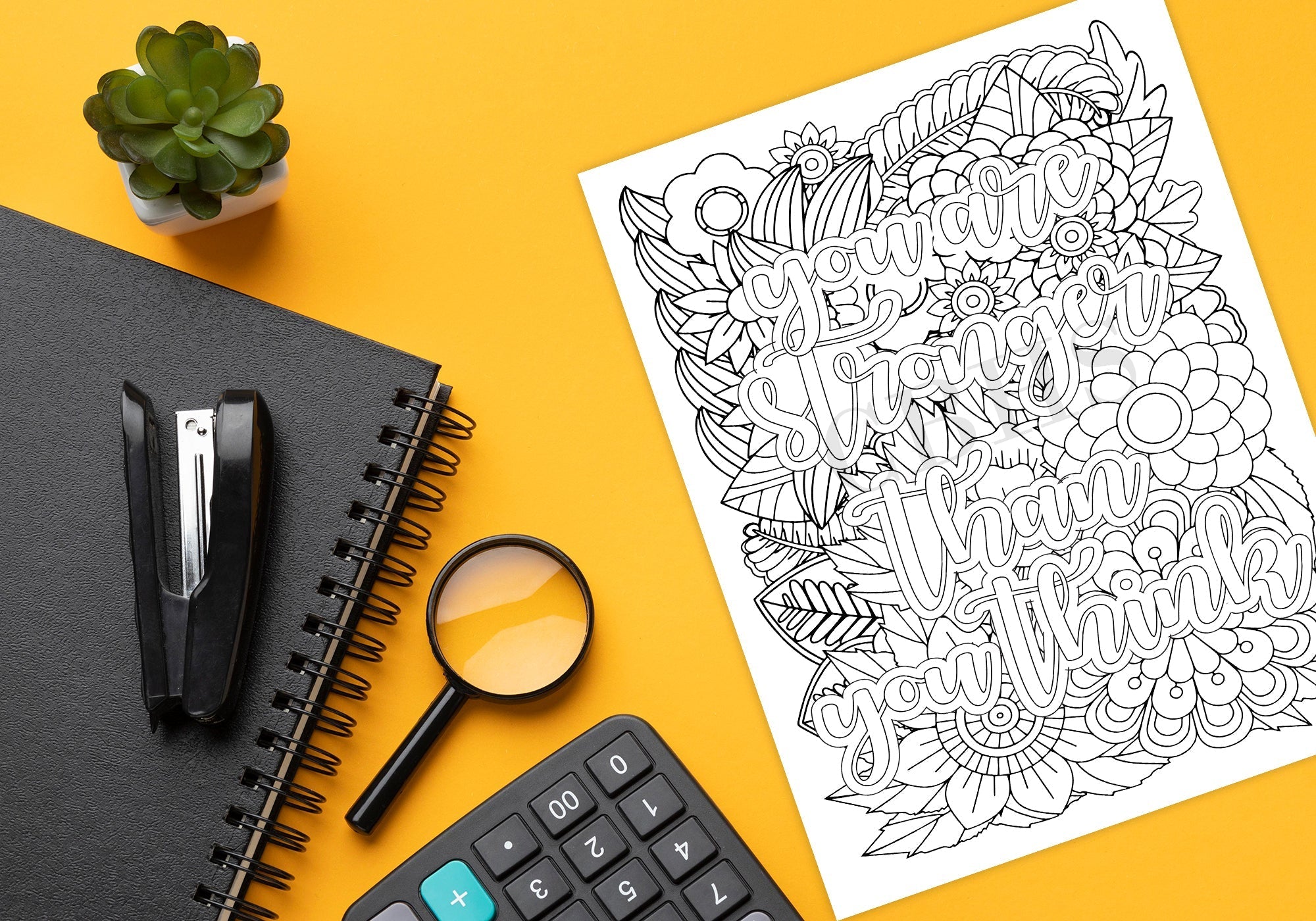 PDF Adult Motivational Quote Floral Pattern Coloring Pages