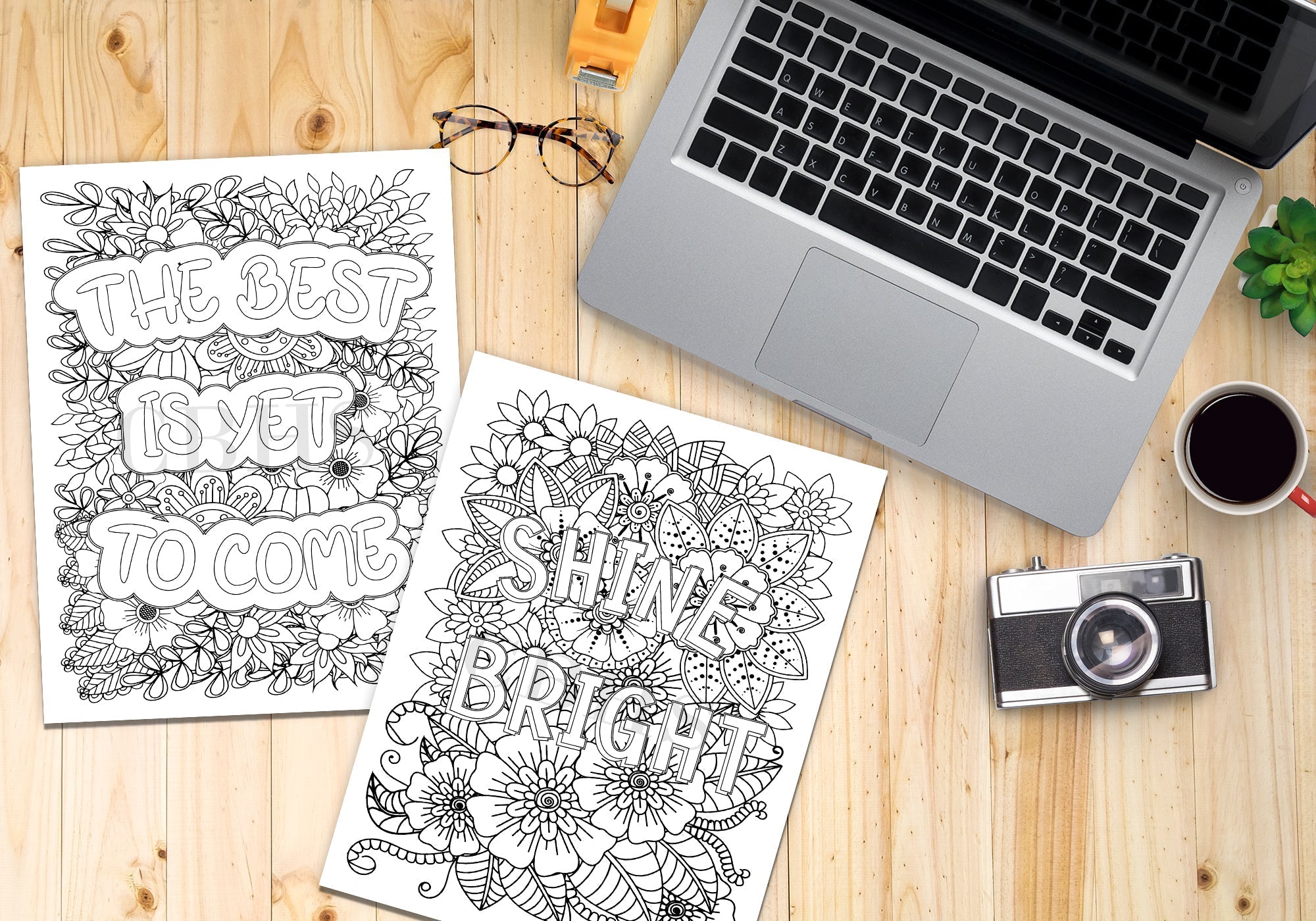 PDF Adult Motivational Quote Floral Pattern Coloring Pages